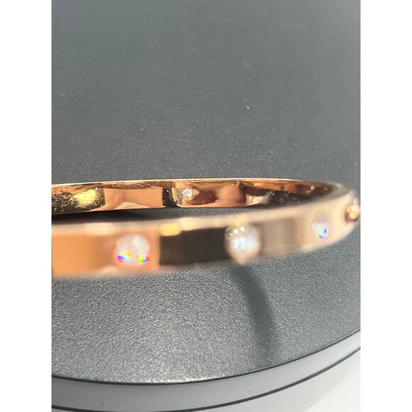 Kate Spade NY Set in Stone Metal  Crystal Hinged Bangle Bracelet - Picture 13 of 14